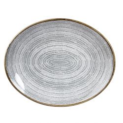 Churchill Studio Prints Homespun Stone Grey Oval Coupe Plate 270 x 229mm (Pack of 12)