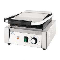 Nisbets Essentials Single Cast Iron Plate Contact Grill (Ribbed/Flat) - 1.8kW