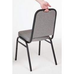 Bolero Square Back Banquet Chairs Black & Grey (4 pack)