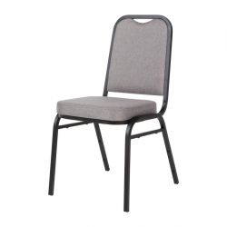 Bolero Square Back Banquet Chairs Black & Grey (4 pack)