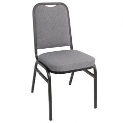Bolero Square Back Banquet Chairs Black & Grey (4 pack)