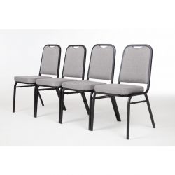 Bolero Square Back Banquet Chairs Black & Grey (4 pack)