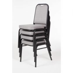 Bolero Square Back Banquet Chairs Black & Grey (4 pack)