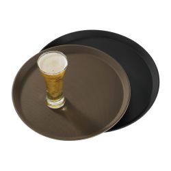 Cambro Treadlite Fibreglass Round Non-Slip Tray Black