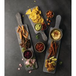 Churchill Alchemy Melamine Large Handled Paddles Granite 610 x 130mm (Pack of 4)