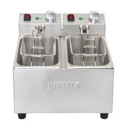 Buffalo Twin Tank Twin Basket 2x3Ltr Countertop Fryer 2x2kW