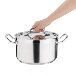 Nisbets Essentials Stainless Steel Stew Pot With Lid 24cm