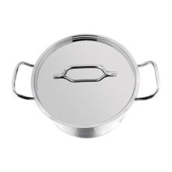 Nisbets Essentials Stainless Steel Stew Pot With Lid 24cm