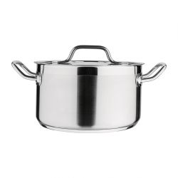 Nisbets Essentials Stainless Steel Stew Pot With Lid 24cm