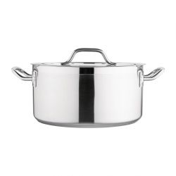 Nisbets Essentials Stainless Steel Stew Pot With Lid  32cm
