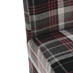 Bolero Austin Dining Chairs Grey Tartan (2 pack)