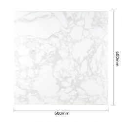 Bolero Square Marble Effect Tabletop White 600mm