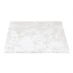 Bolero Square Marble Effect Tabletop White 600mm