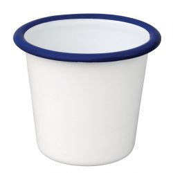 Olympia Enamel Sauce Cup White and Blue (Pack of 6)