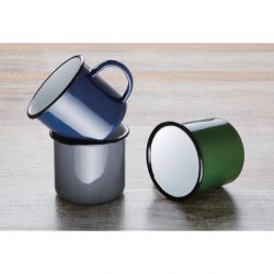 Olympia Enamel Mugs Blue 350ml (Pack of 6)