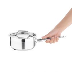 Nisbets Essentials Stainless Steel Saucepan With Lid 14cm