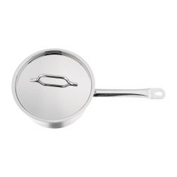 Nisbets Essentials Stainless Steel Saucepan With Lid 16cm