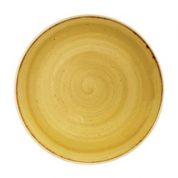 Churchill Stonecast Round Coupe Plates Mustard Seed Yellow 260mm (Pack of 12)