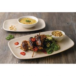 Churchill Raku Oblong Chef Plates Agate Grey 199 x 300mm (Pack of 6)