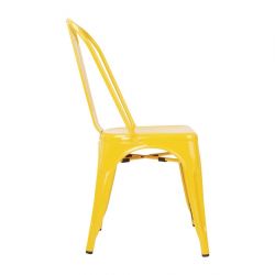 Bolero Bistro Steel Side Chairs Yellow (4 pack)