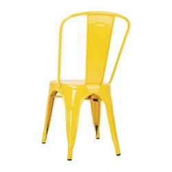 Bolero Bistro Steel Side Chairs Yellow (4 pack)