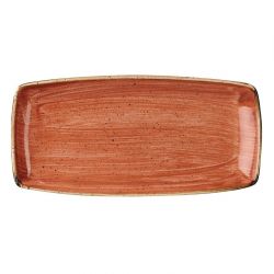 Churchill Stonecast Rectangular Plate Spiced Orange 295 x 150mm (Pack of 12)