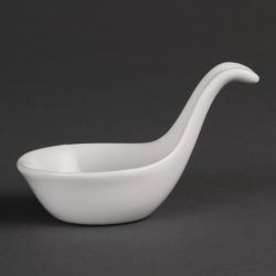 Olympia Whiteware Miniature Spoon Shape Dipping Bowls 57x 57mm (12 Pack)