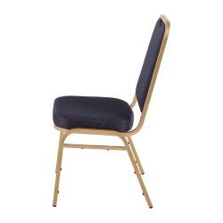 Bolero Square Back Banquet Chairs Blue & Gold (4 pack)