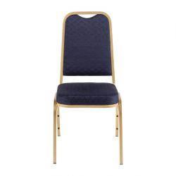 Bolero Square Back Banquet Chairs Blue & Gold (4 pack)