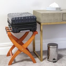 Bolero Wooden Suitcase Stand Honey