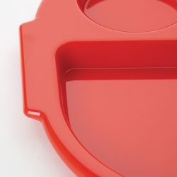 Olympia Kristallon Large Polypropylene Compartment Food Trays Red 374mm (Pack of 10)