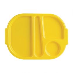 Olympia Kristallon Small Polypropylene Compartment Food Trays Yellow 321mm (Pack of 10)