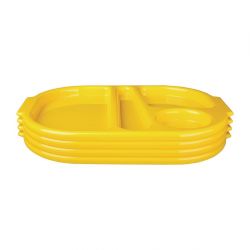 Olympia Kristallon Small Polypropylene Compartment Food Trays Yellow 321mm (Pack of 10)