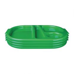 Olympia Kristallon Large Polypropylene Compartment Food Trays Green 374mm (Pack of 10)