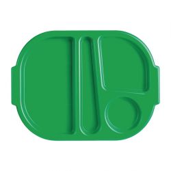 Olympia Kristallon Large Polypropylene Compartment Food Trays Green 374mm (Pack of 10)