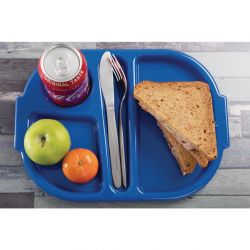 Olympia Kristallon Small Polypropylene Compartment Food Trays Blue 321mm (Pack of 10)