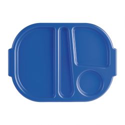 Olympia Kristallon Small Polypropylene Compartment Food Trays Blue 321mm (Pack of 10)