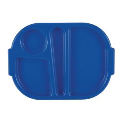 Olympia Kristallon Small Polypropylene Compartment Food Trays Blue 321mm (Pack of 10)