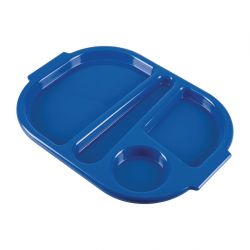 Olympia Kristallon Small Polypropylene Compartment Food Trays Blue 321mm (Pack of 10)