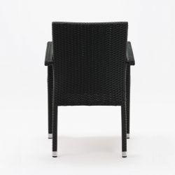 Bolero PE Wicker Armchairs Charcoal (4 pack)
