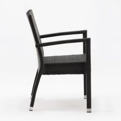 Bolero PE Wicker Armchairs Charcoal (4 pack)