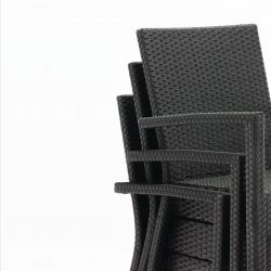Bolero PE Wicker Armchairs Charcoal (4 pack)