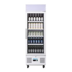 Polar G-Series Upright Display Fridge 218Ltr White