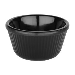 Olympia Kristallon Melamine Fluted Ramekins Black 89mm (12 pack)