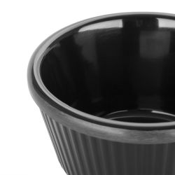 Olympia Kristallon Melamine Fluted Ramekins Black 89mm (12 pack)