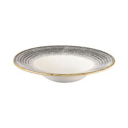 Churchill Studio Prints Homespun Charcoal Black Wide Rim Bowl 280mm (Pack of 12)