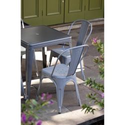 Bolero Bistro Square Steel Table Gun Metal 668mm