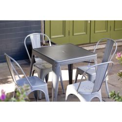 Bolero Bistro Square Steel Table Gun Metal 668mm