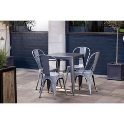Bolero Bistro Square Steel Table Gun Metal 668mm