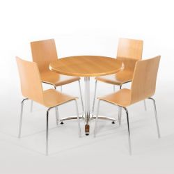 Bolero Square Back Sidechair Natural Finish (4 Pack)